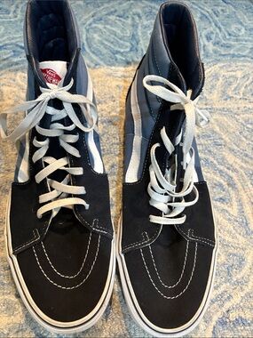 Vans Blue & White High-Top Skate Sneakers